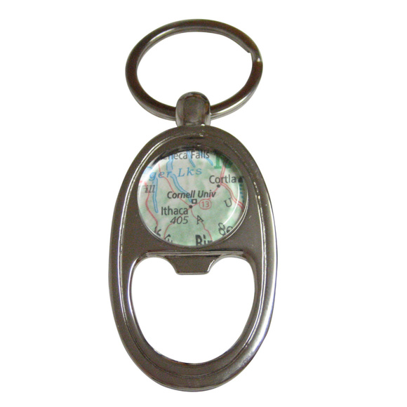 Cornell University Map Bottle Opener Key Chain - Picture 1 of 2